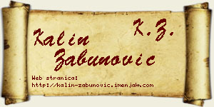 Kalin Zabunović vizit kartica